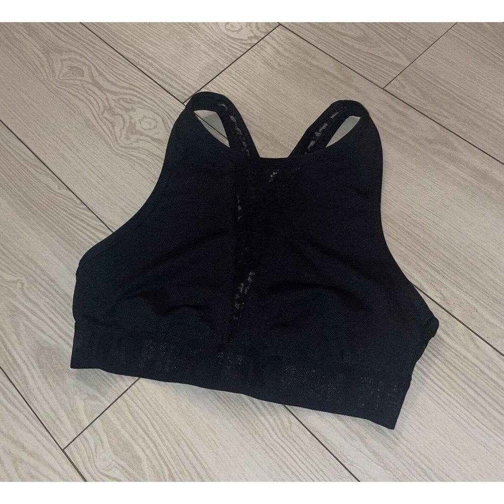 Pink Ultimate Victorias Secret Unlined Sports Bra Crossback Womens S Small Black
